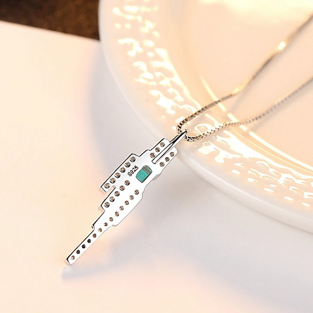 Necklace Clear Synthetic Diamond Blue Copper Women's Simple Elegant Classic Luminous Wedding Geometric Necklace For Wedding Engagement